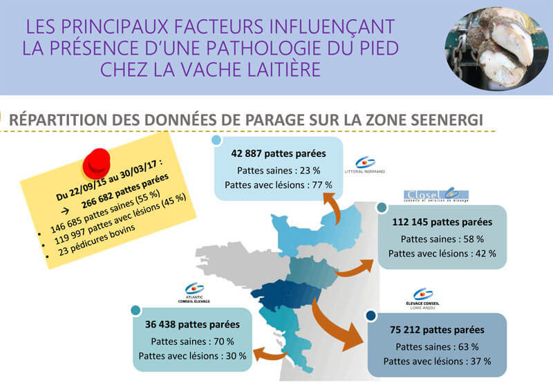 Carte de la répartition des données de parage sur la zone Seenergi